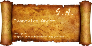 Ivanovics Andor névjegykártya