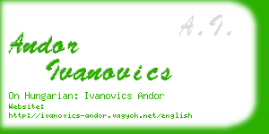 andor ivanovics business card